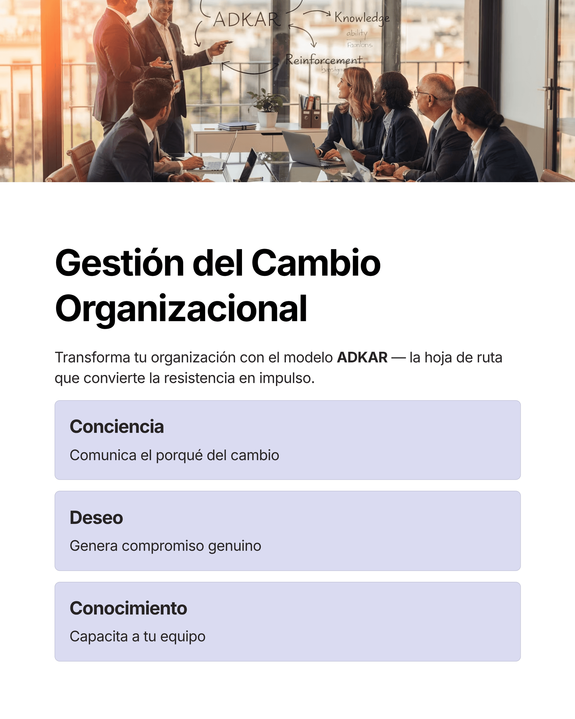 Gestió del canvi a les empreses: metodologia per transformar sense fracassar