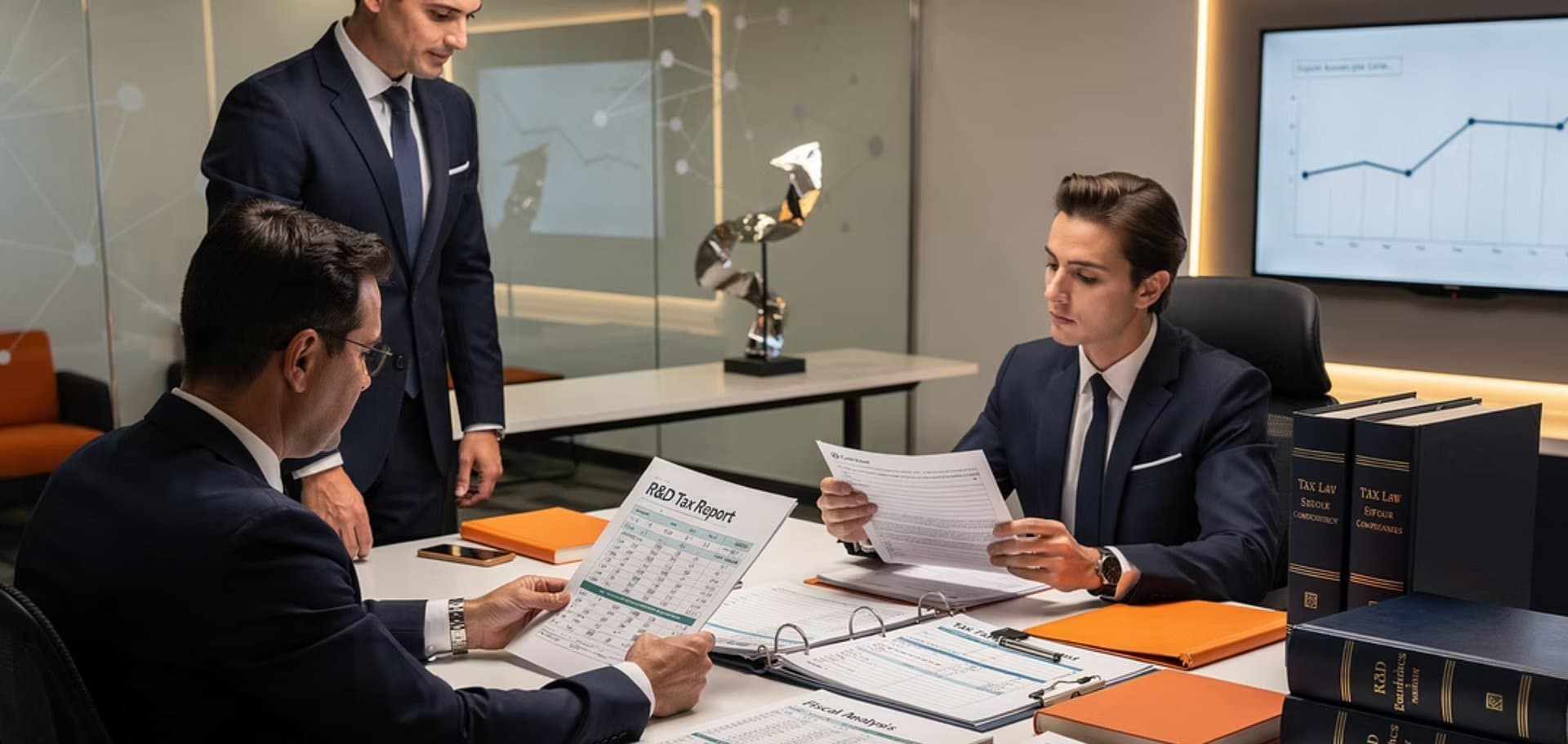 Consultors fiscals preparant un informe motivat vinculant per a deduccions R+D+i davant el MINECO